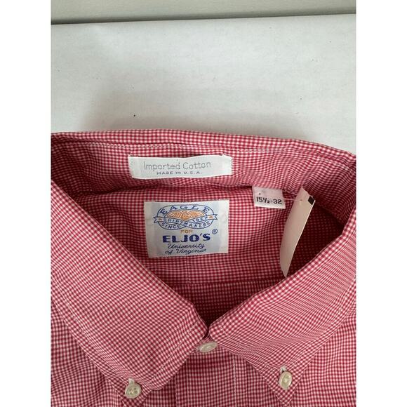 Vintage NWT Eljo's Men's Button-Down Shirt Micro Check Pattern Size 15.5 * 32 - Picture 3 of 5